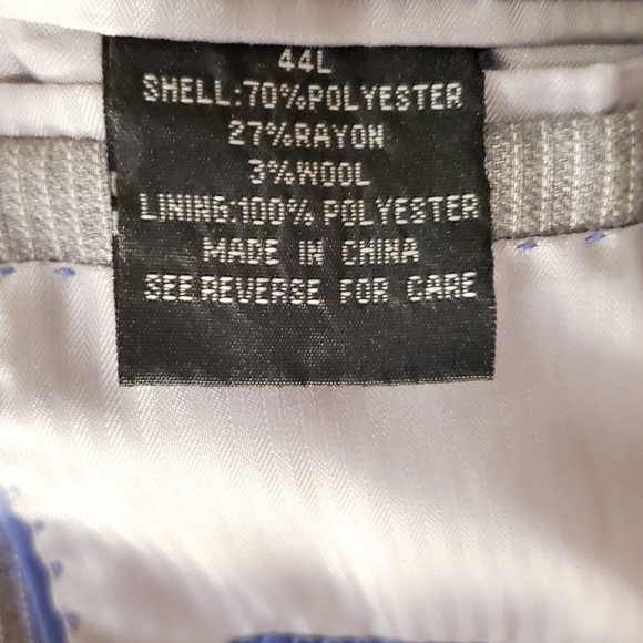 Gray pinstripe suit 44L 36x32 pant slim fit - Picture 5 of 9